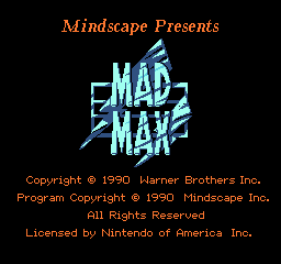 Mad Max (USA) Title Screen